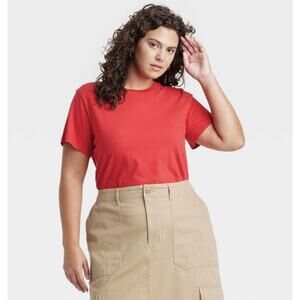 Universal Thread Short Sleeve Boxy T-Shirt - Red Women's XXL NWT